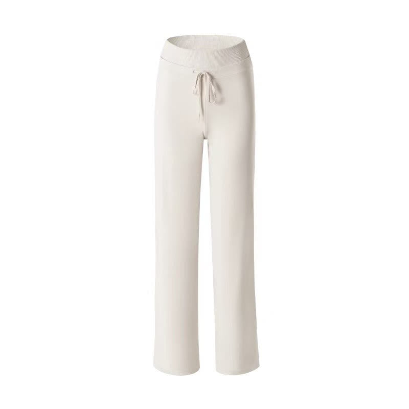 Buddha Stones Casual Drawstring Yoga Sports Gym Elastic Waist Women's Wide Leg Pants - White - US6，UK/AU10，EU38 (XL) - image 8