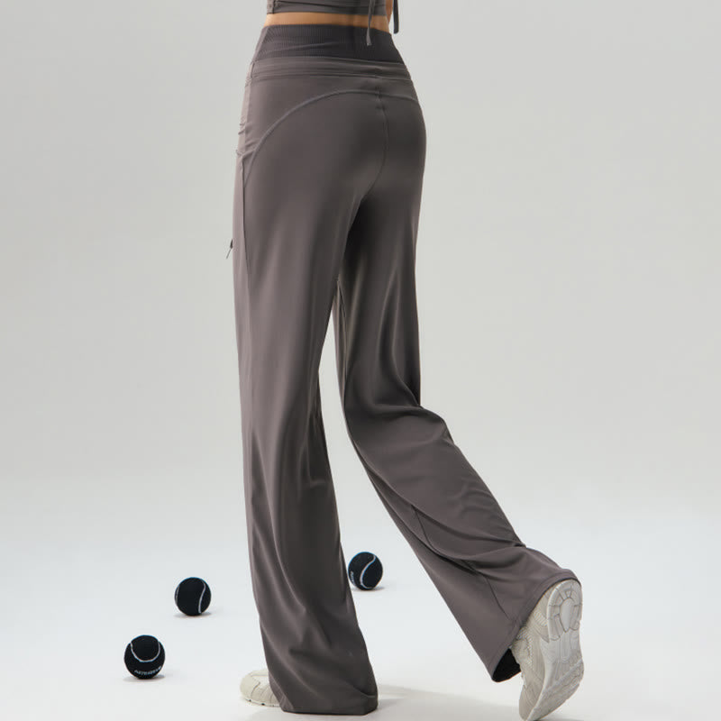 Buddha Stones Casual Drawstring Yoga Sports Gym Elastic Waist Women's Wide Leg Pants - image 3
