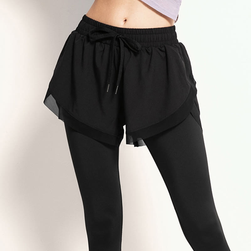 Buddha Stones 2 In 1 Sports Tights Outdoor Fitness Women's Leggings Yoga Pants - image 13