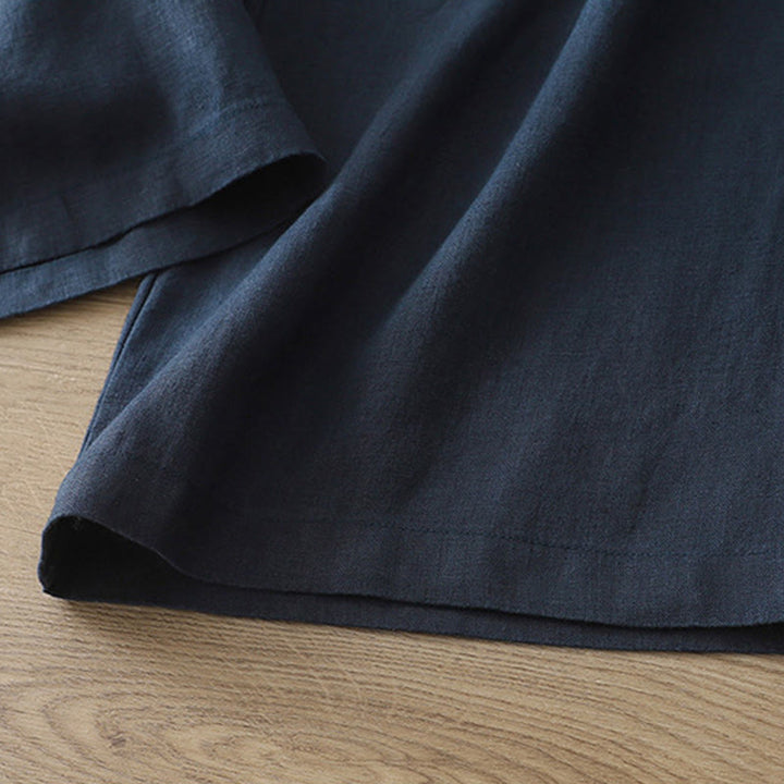 Buddha Stones Women's Fall Commute Solid Color Zipper Design Cotton Wide Leg Pants With Pockets - image 3