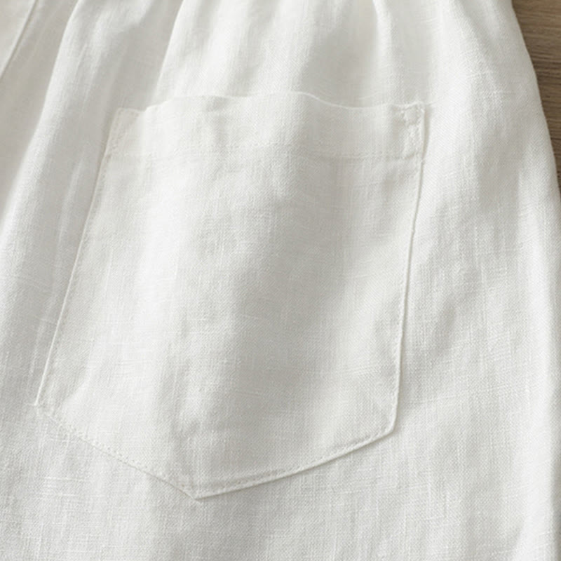 Buddha Stones Women's Fall Commute Solid Color Zipper Design Cotton Wide Leg Pants With Pockets - image 14