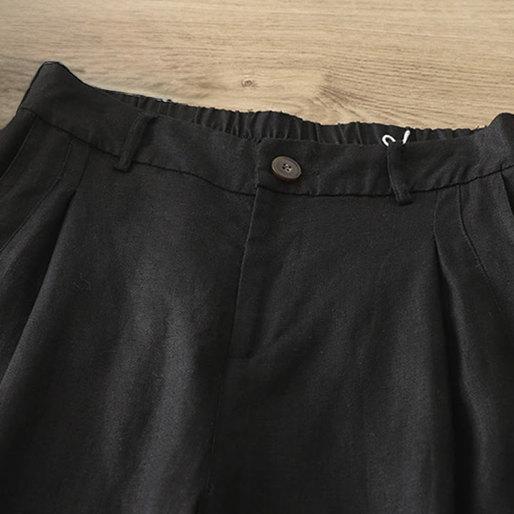 Buddha Stones Women's Fall Commute Solid Color Zipper Design Cotton Wide Leg Pants With Pockets - image 18