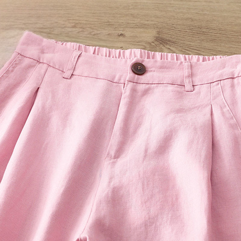 Buddha Stones Women's Fall Commute Solid Color Zipper Design Cotton Wide Leg Pants With Pockets - image 28