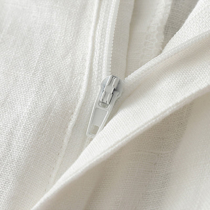 Buddha Stones Women's Fall Commute Solid Color Zipper Design Cotton Wide Leg Pants With Pockets - image 12