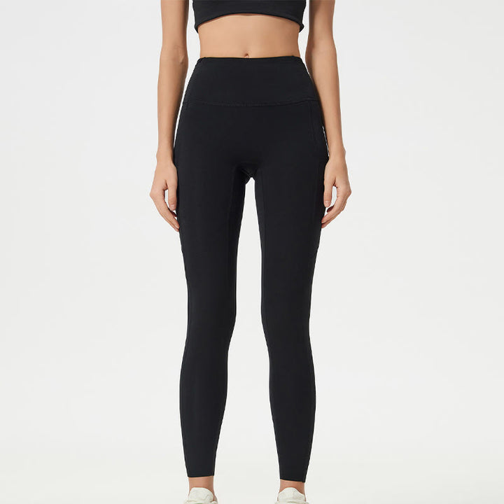 Buddha Stone Solid Color High Waist Sports Fitness Leggings Women's Yoga Pants - Black - US14，UK/AU18，EU46 (2XL) - image 16