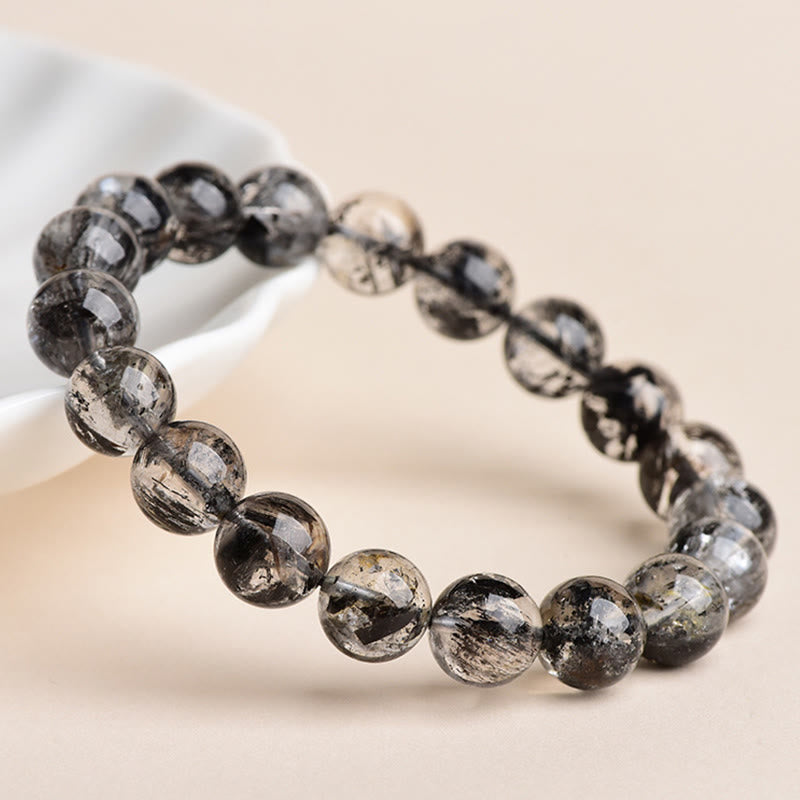Buddha Stones Herkimer Diamond Protection Meditation Bracelet - image 1