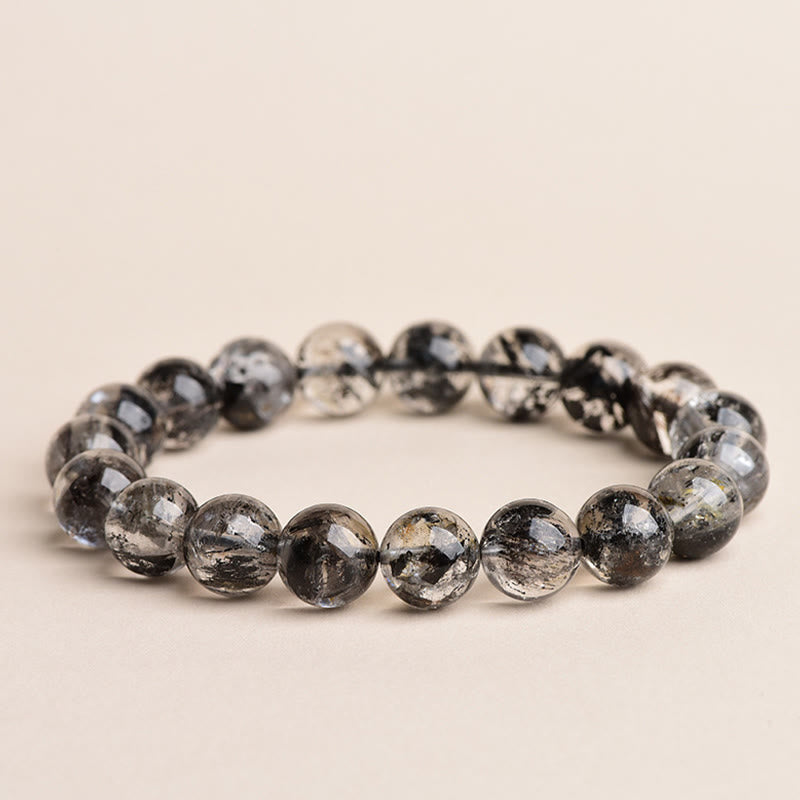 Buddha Stones Herkimer Diamond Protection Meditation Bracelet - 7A Grade Herkimer Diamond - 14-14.8mm - image 0