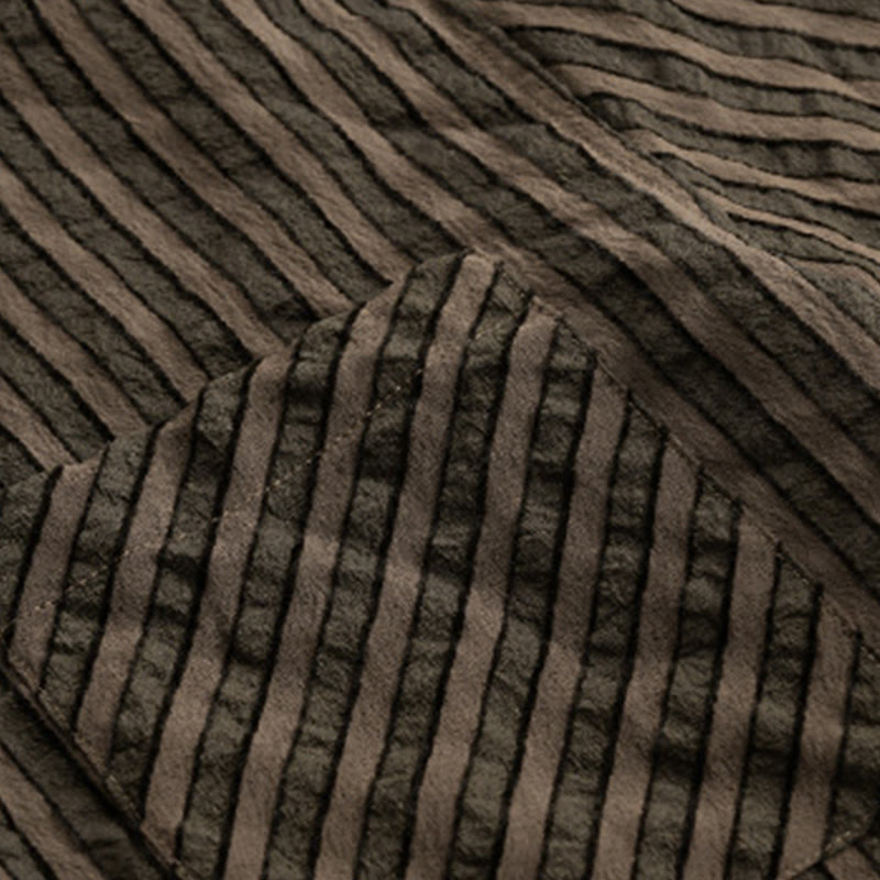 Buddha Stones Vintage Striped Buttons Down Stand Collar Long Sleeve Men's Cotton Shirt - image 13