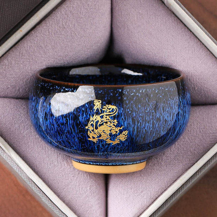 Buddha Stones Chinese Zodiac Year Of The Horse Ceramic Teacup Kung Fu Tea Cup 135ml - Dragon 7.5cm*4.8cm*135ml - image 5