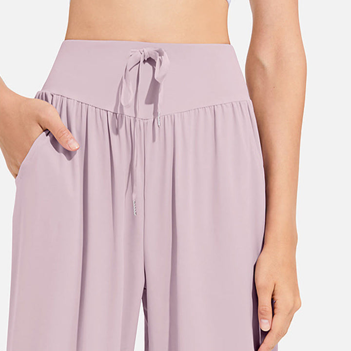 Buddha Stones Plain Drawstring Elastic Waist Design Women's Harem Pants Sports Yoga Sweatpants With Pockets - image 17