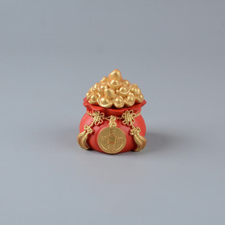 Buddha Stones Year Of The Horse God of Wealth Money Bag Success Prosperity Desk Decoration - Money Bag&Copper Coins(7*5.5*5.5cm) - image 10