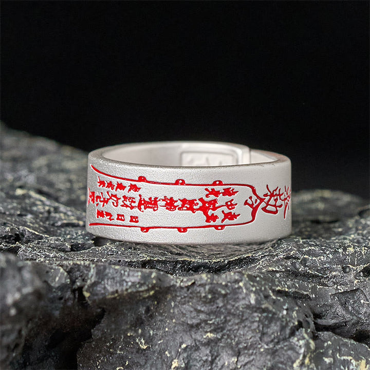 Buddha Stones Copper Word Adjustable Balance Ring - image 1