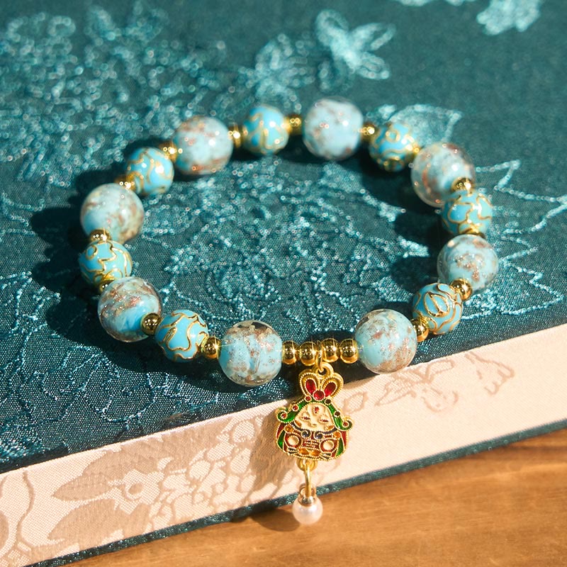 Buddha Stones Rabbit Liuli Glass Luck Bracelet - image 2