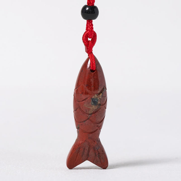Buddha Stones Carving Koi Fish Pink Crystal Indian Agate Amethyst Warmth Prosperity Necklace Pendant - image 23
