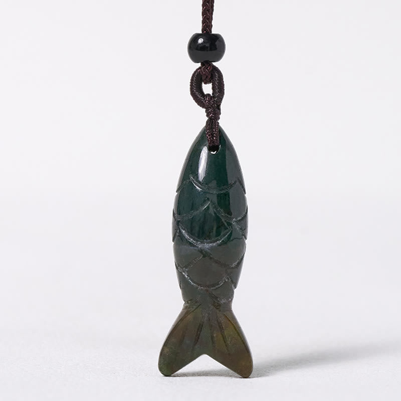 Buddha Stones Carving Koi Fish Pink Crystal Indian Agate Amethyst Warmth Prosperity Necklace Pendant - image 8