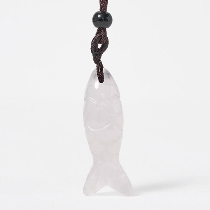 Buddha Stones Carving Koi Fish Pink Crystal Indian Agate Amethyst Warmth Prosperity Necklace Pendant - image 49