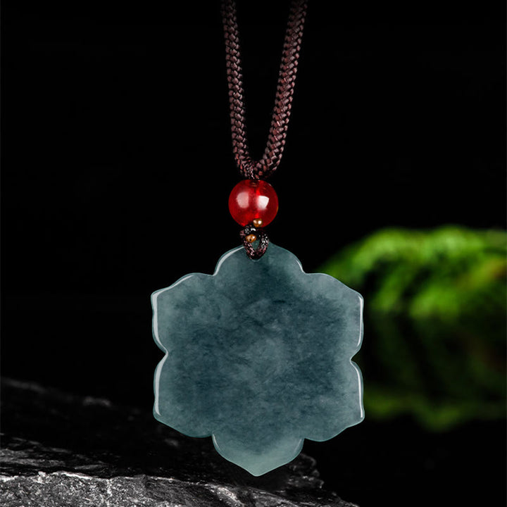 Buddha Stones Peach Blossom Jade Prosperity Necklace Pendants - image 7