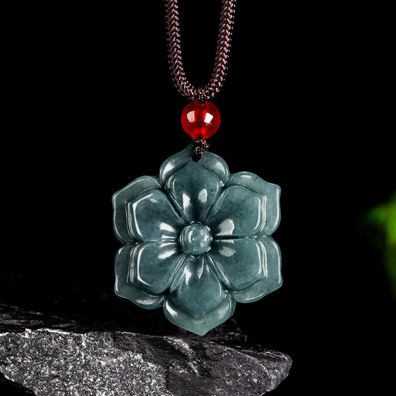 Buddha Stones Peach Blossom Jade Prosperity Necklace Pendants - Jade - image 0