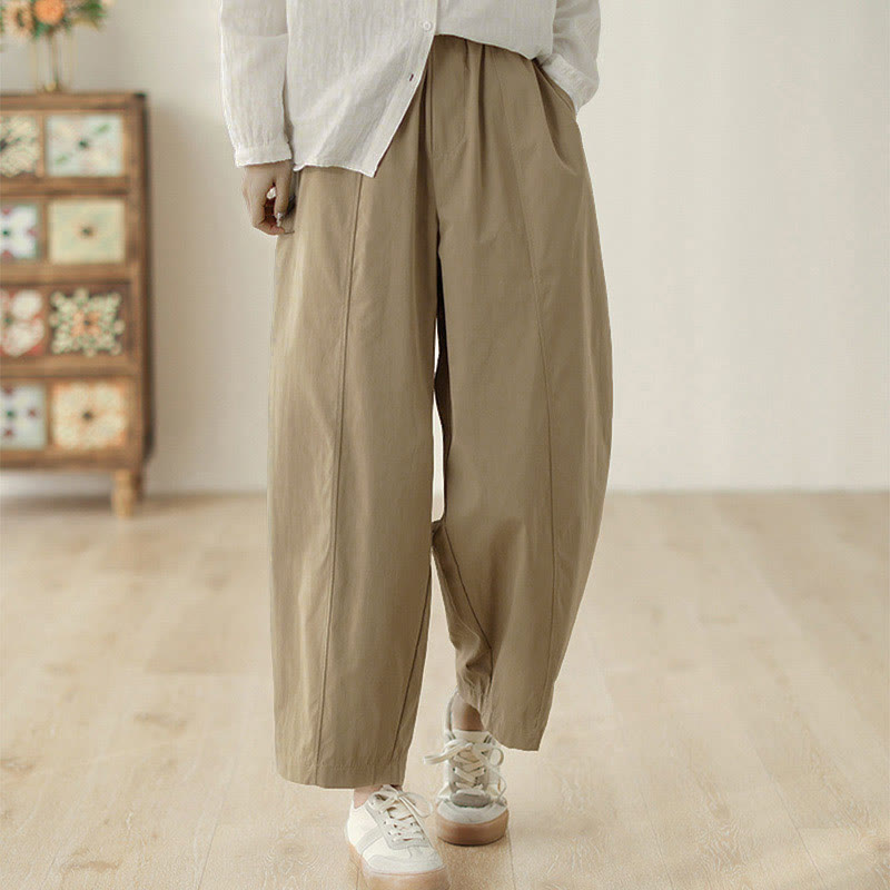 Buddha Stones Simple Lines Design Ankle-Length Women's Harem Pants With Pockets - image 7