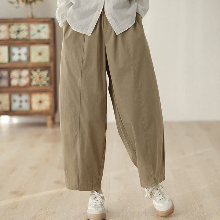 Buddha Stones Simple Lines Design Ankle-Length Women's Harem Pants With Pockets - image 6
