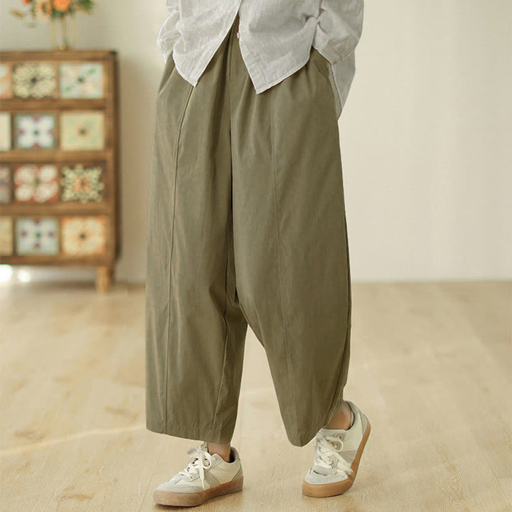 Buddha Stones Simple Lines Design Ankle-Length Women's Harem Pants With Pockets - image 10