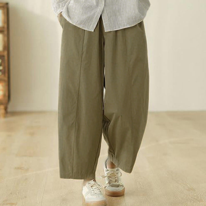 Buddha Stones Simple Lines Design Ankle-Length Women's Harem Pants With Pockets - image 11