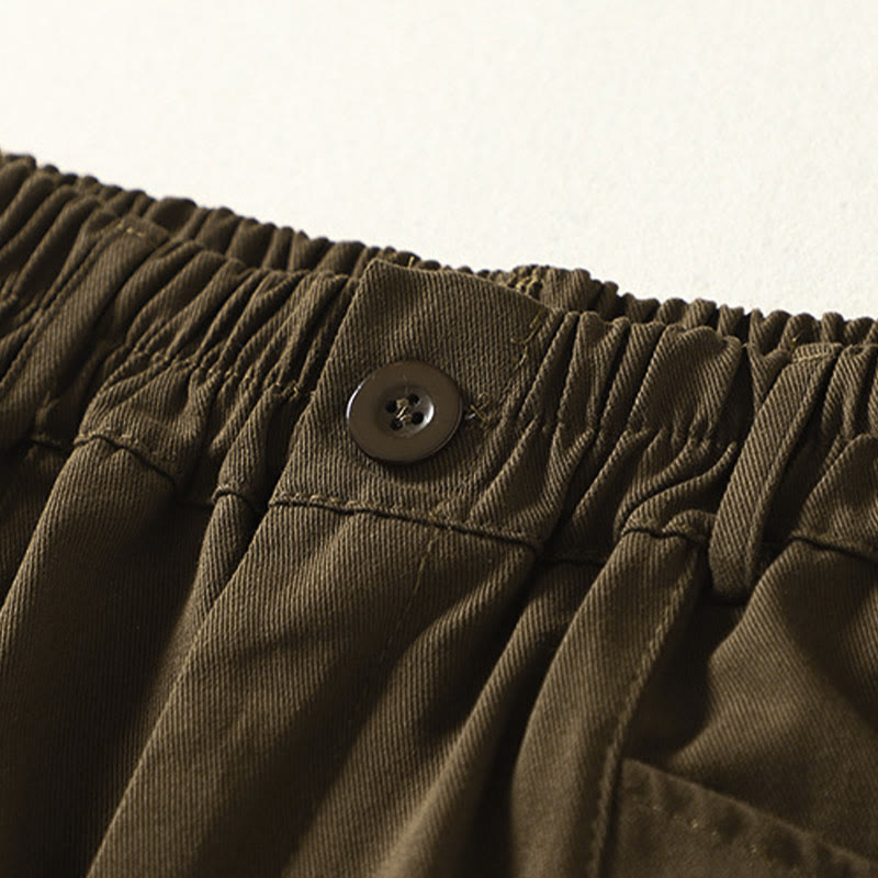 Buddha Stones Fall Simple Lines Button Zipper Design Ankle-Length Cotton Women's Harem Pants With Pockets - image 8