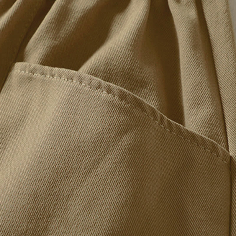 Buddha Stones Fall Simple Lines Button Zipper Design Ankle-Length Cotton Women's Harem Pants With Pockets - image 13