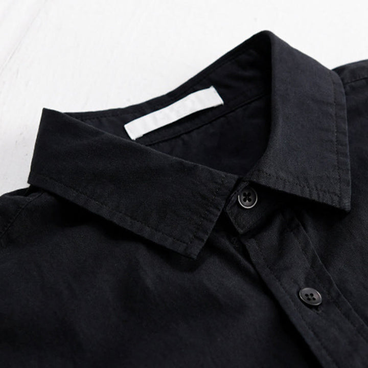 Buddha Stones Summer Buttons Down Bird Embroidery Decorative Pocket Men's Short Sleeve Cotton Shirt - image 12