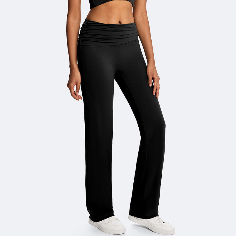 Buddha Stones Solid Crop Halter Backless Sleeveless Top Straight Leg Pants For Sports Fitness Yoga - Black(Pants Only) - US14，UK/AU18，EU46 (2XL) - image 23