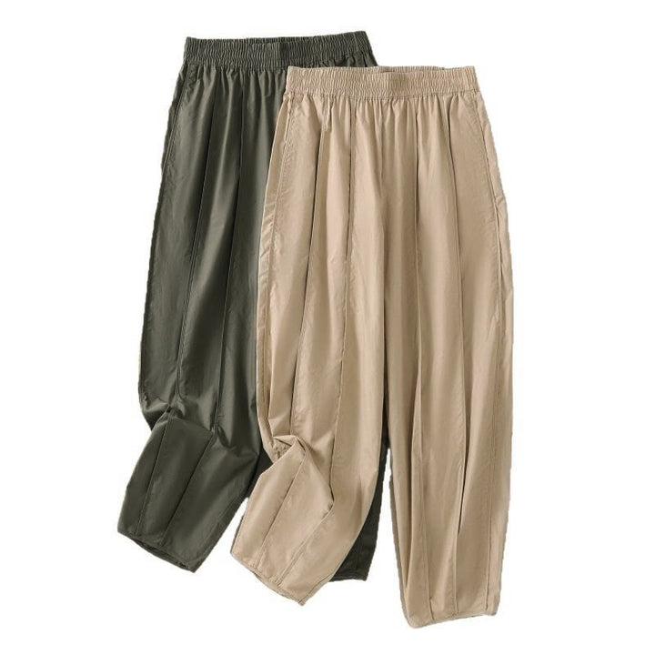 Buddha Stones Summer Simple Pure Color High Waisted Pleated Women's Harem Pants With Pockets - image 24