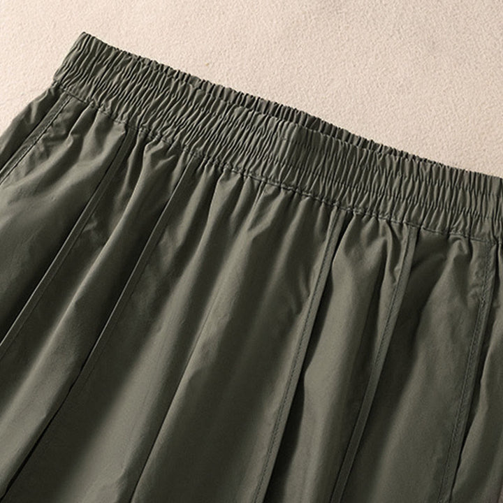 Buddha Stones Summer Simple Pure Color High Waisted Pleated Women's Harem Pants With Pockets - image 4