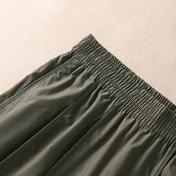 Buddha Stones Summer Simple Pure Color High Waisted Pleated Women's Harem Pants With Pockets - image 5