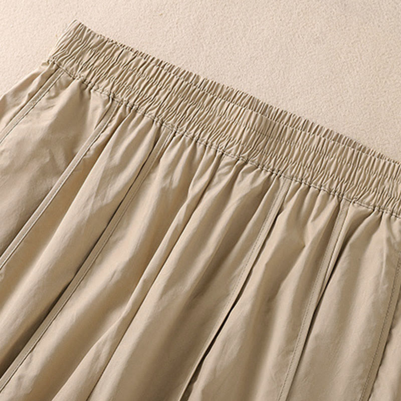 Buddha Stones Summer Simple Pure Color High Waisted Pleated Women's Harem Pants With Pockets - image 12