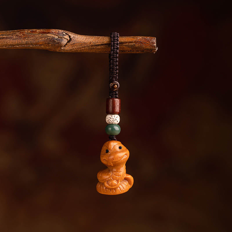 Buddha Stones Year Of The Horse Red Sandalwood Star Moon Bodhi Seed Blessing Key Chain - Red Sandalwood Star Moon Bodhi Seed Snake - image 29