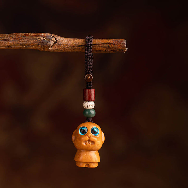 Buddha Stones Year Of The Horse Red Sandalwood Star Moon Bodhi Seed Blessing Key Chain - Red Sandalwood Star Moon Bodhi Seed Dog - image 41