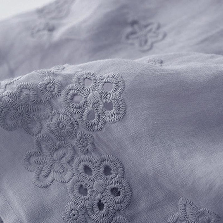 Buddha Stones Embroidery Hollow Design A-line Drawstring High Waist Women's Skirt With Pockets - image 5