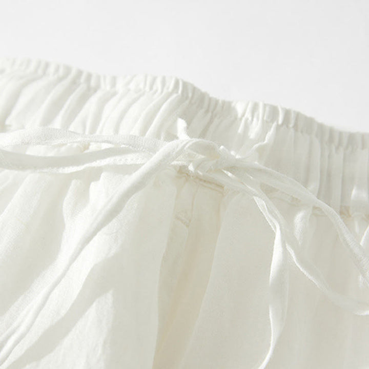 Buddha Stones Embroidery Hollow Design A-line Drawstring High Waist Women's Skirt With Pockets - image 10