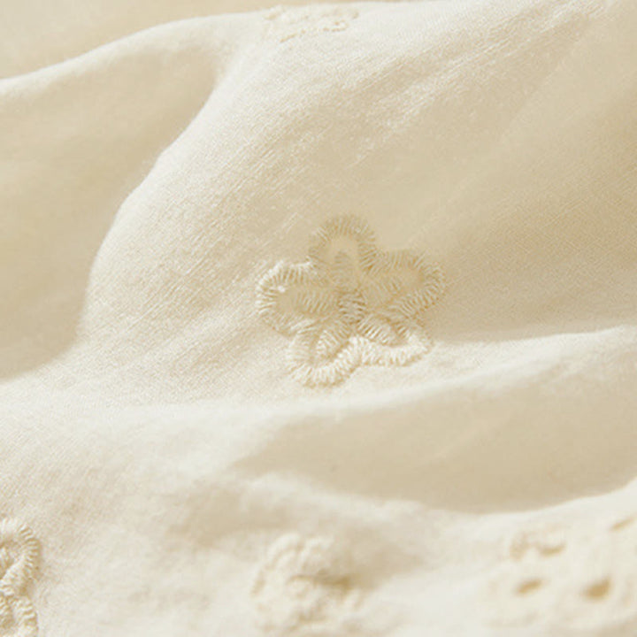 Buddha Stones Embroidery Hollow Design A-line Drawstring High Waist Women's Skirt With Pockets - image 19