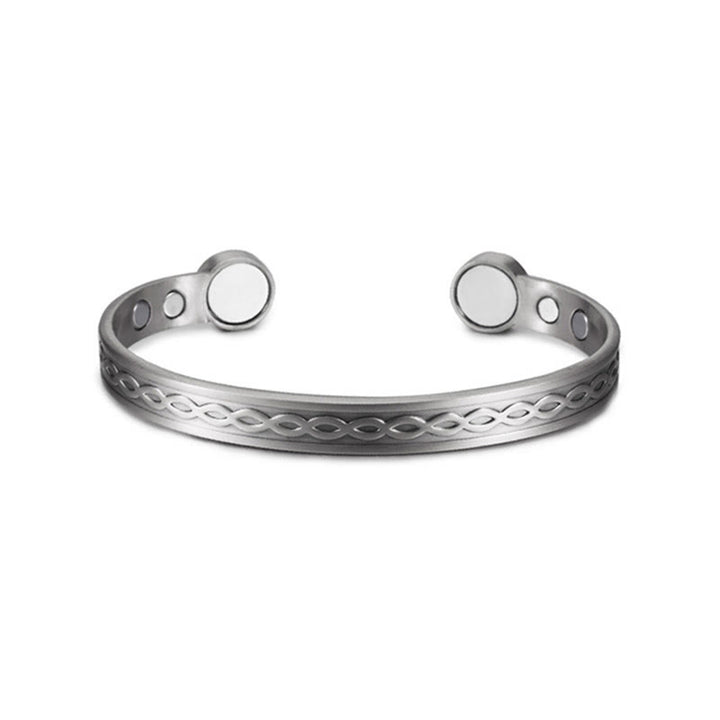 Buddha Stones Interwoven Loop Pattern Copper Balance Luck Open Cuff Bracelet Bangle - image 10