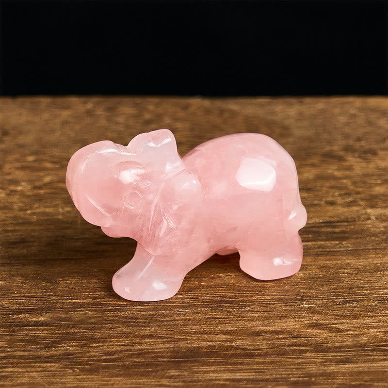 Buddha Stones ''May Blessings Walk With You'' Natural Small Elephant Amazonite Amethyst Jade Black Obsidian Stone Decoration Includes Gift Message Card - image 41