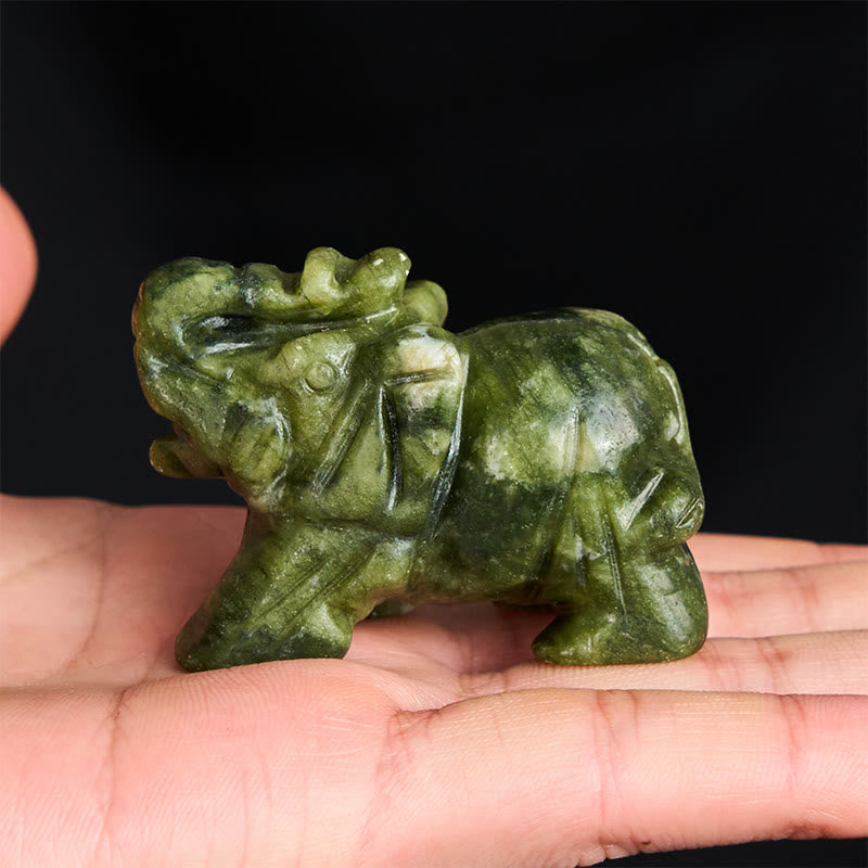 Buddha Stones ''May Blessings Walk With You'' Natural Small Elephant Amazonite Amethyst Jade Black Obsidian Stone Decoration Includes Gift Message Card - image 25