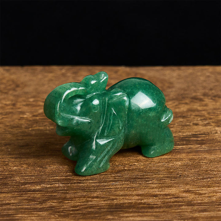 Buddha Stones ''May Blessings Walk With You'' Natural Small Elephant Amazonite Amethyst Jade Black Obsidian Stone Decoration Includes Gift Message Card - image 50