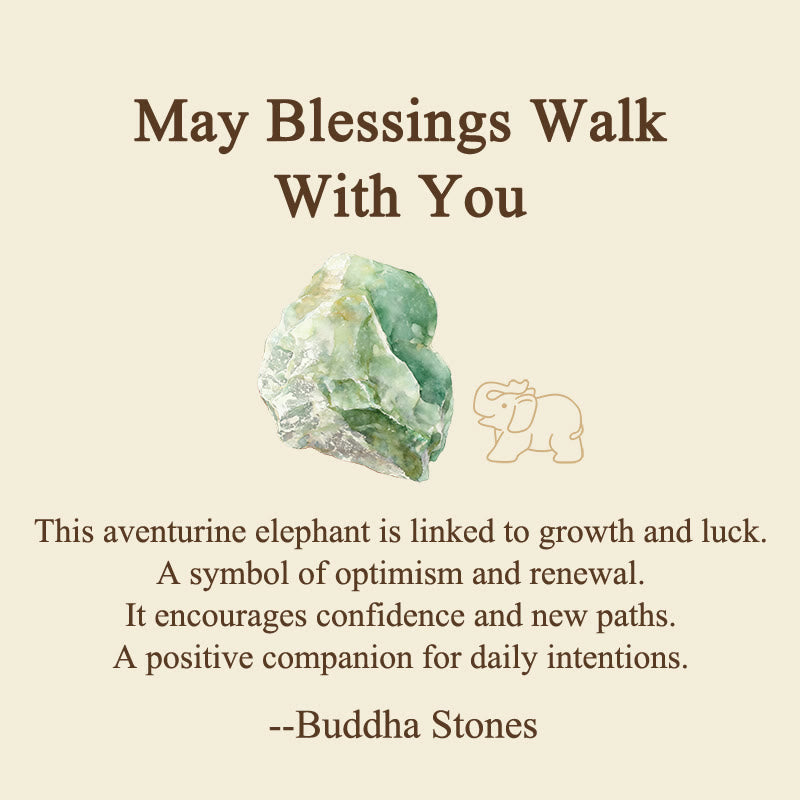Buddha Stones ''May Blessings Walk With You'' Natural Small Elephant Amazonite Amethyst Jade Black Obsidian Stone Decoration Includes Gift Message Card - image 49