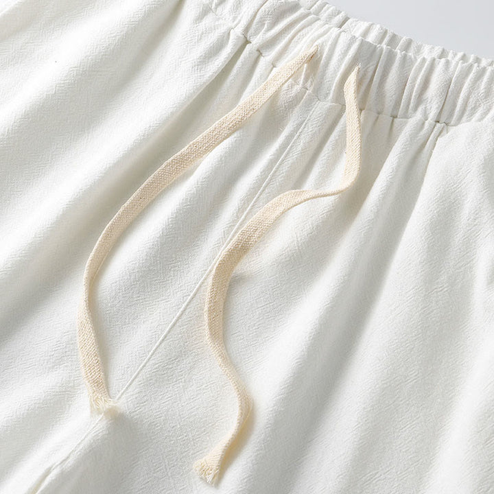 Buddha Stones Summer Solid Color Drawstring Ankle-Length Men's Harem Pants With Pockets - image 6