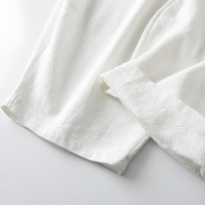 Buddha Stones Summer Solid Color Drawstring Ankle-Length Men's Harem Pants With Pockets - image 8