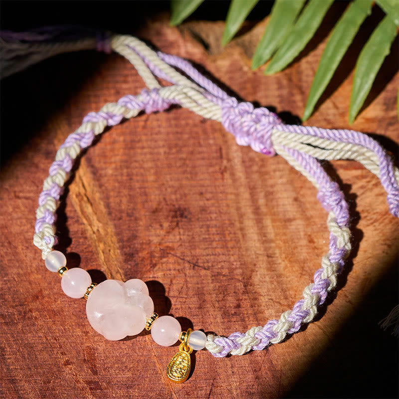Buddha Stones Pink Crystal Cat Warmth Love Bracelet - image 3