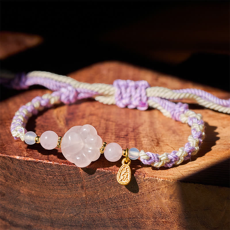 Buddha Stones Pink Crystal Cat Warmth Love Bracelet - Pink Crystal(Wrist Circumference: 17-18cm) - image 0