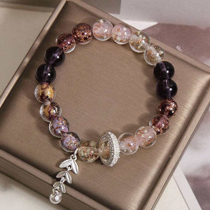Buddha Stones Liuli Glass Bead Wheat Ear Charm Bracelet - image 2