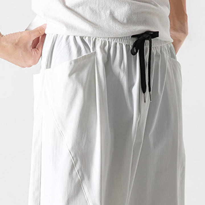 Buddha Stones Summer Solid Drawstring Ankle-Length Men's Cargo Harem Pants With Pockets - image 33